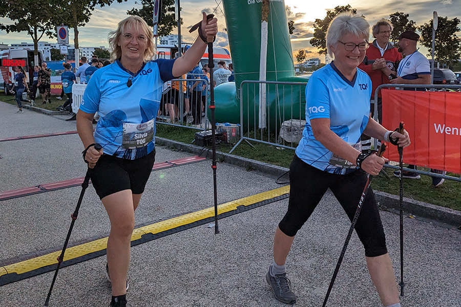 Zieleinlauf vom ersten Teil unserer Walking-Gruppe