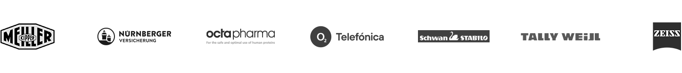 Weitere TQG-Referenzunternehmen, unter anderem Müller, Nordzucker, Octapharma, Telefónica, Schwan-Stabilo und Zeiss